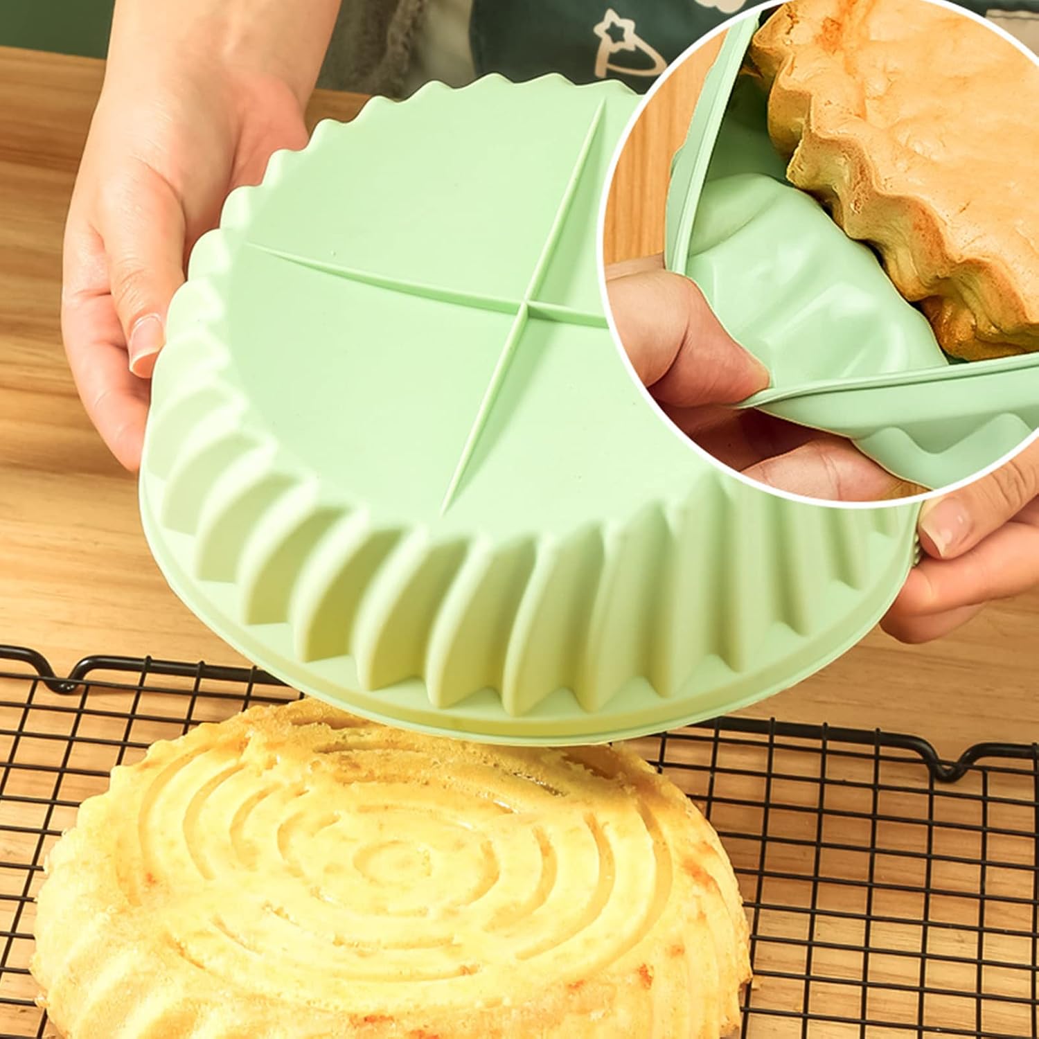 Silicone Air Fryer, 4 Pcs Air Fryer Silicon with Gloves for Kitchen, Air Fryer Accessories, Reusable Baking Tray, for Microwave, Baking, Oven