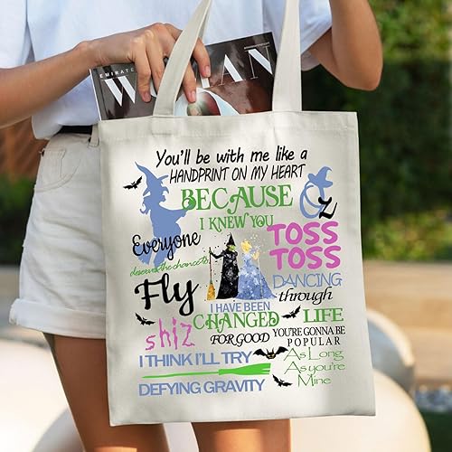 Miniatura 3 de WZJHCL Wicked - Bolsa musical para fiesta de Halloween, regalo musical de Broadway, bolsa de compras, regalo de temporada espeluznante