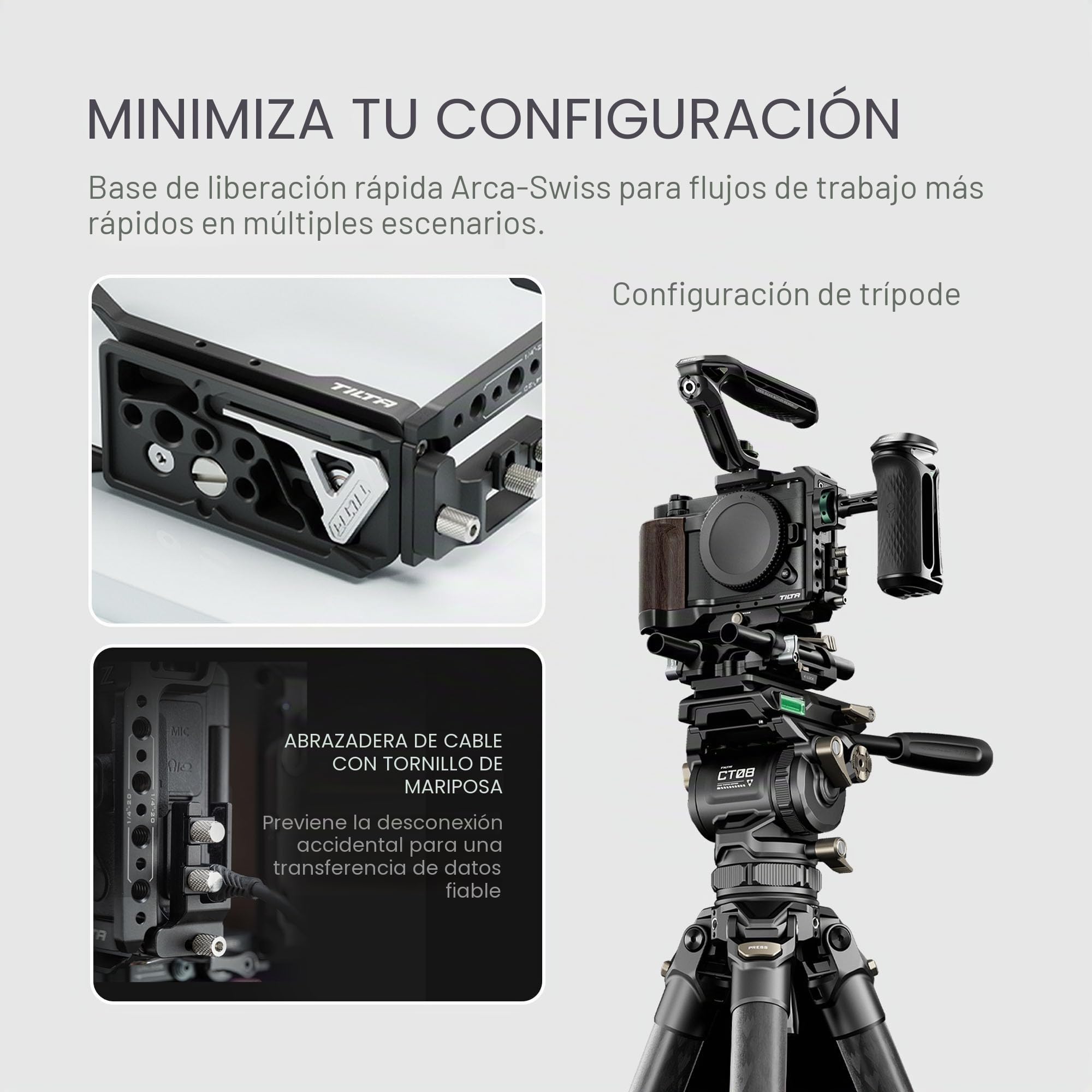 Tilta ZR Cage, Jaula Completa para cámara Compatible con Nikon ZR con roscas de 3/8"-16, 1/4"-20, Micro HDMI y Abrazadera para Cable USB-C - Negro TA-T98-FCC-B