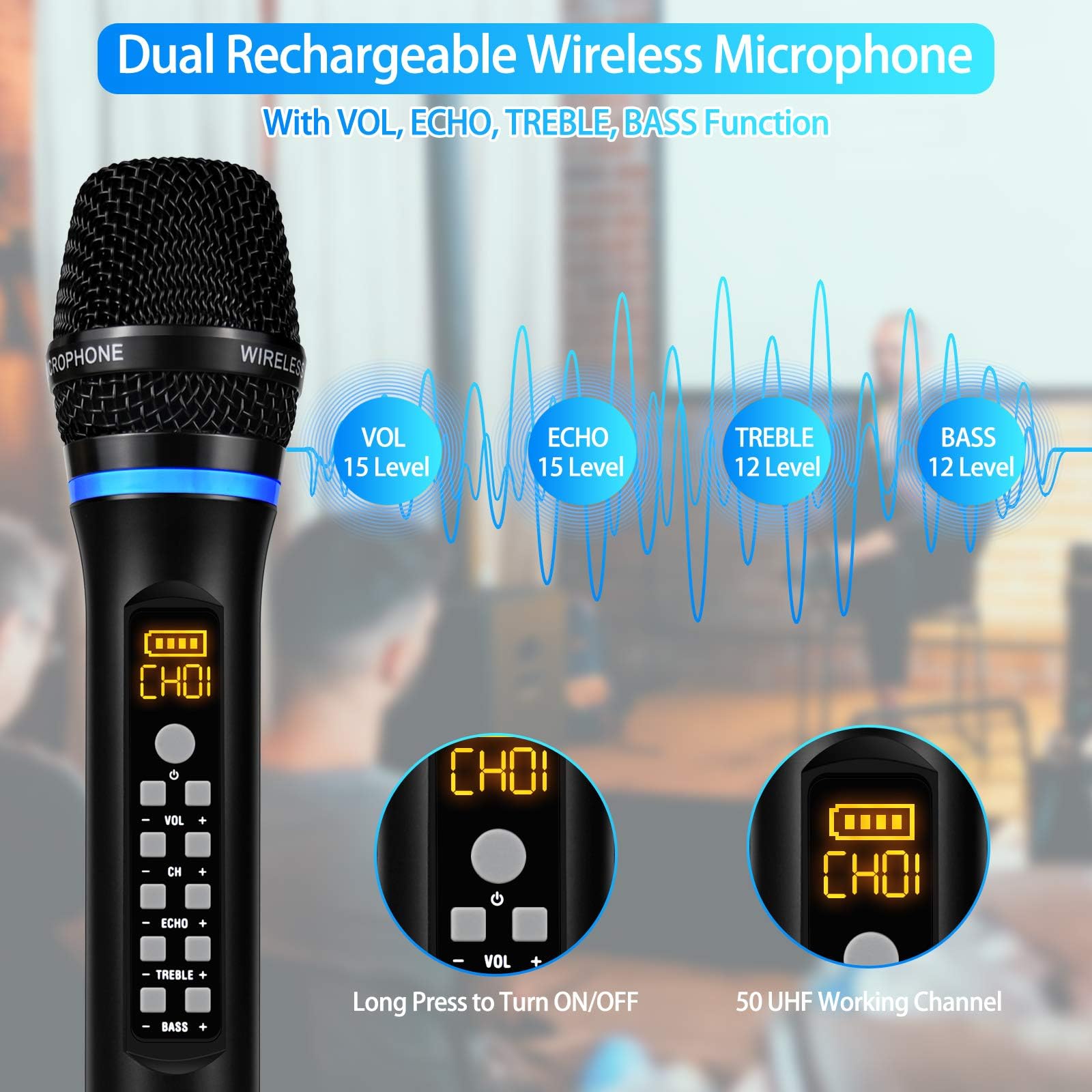 Amazon.co.jp: Kithouse UHF ワイヤレスマイクシステム メタル
