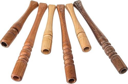 Juego de 6 soportes de cigarrillos regulares de madera hechos a mano