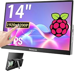 14inch Touchscreen Monitor for Raspberry Pi 5/4B/3B+/3B Screen, IPS Display Touch Screen, FHD 1920X1200,60hz,Built-in Speaker, HDMI USB-C Portable Monitor for Laptop Computer PS4/5