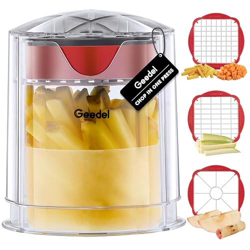 Geedel French Fry Cutter, Potato Cutter, Apple Slicer and Corer,