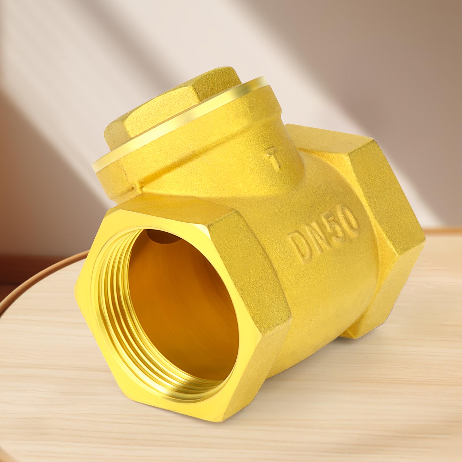 1 pièce Clapet anti-retour à battant en laiton, clapet anti-retour femelle 2" BSP, raccord de plomberie pour empêcher le refoulement du fluide pour l'huile, l'eau, le gaz et l'air