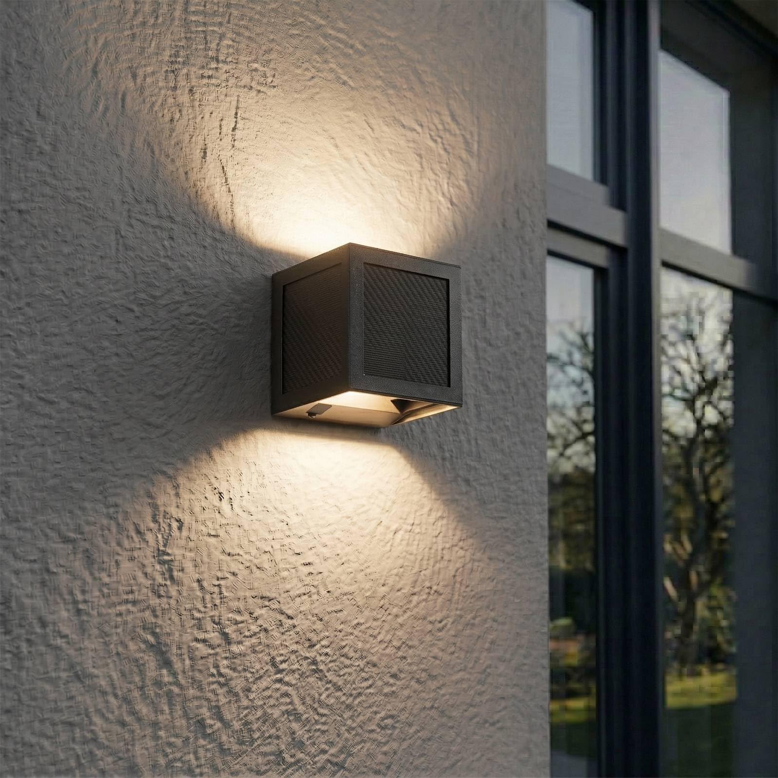lampa ścienna LED Avvin na zewnątrz z czujnikiem ruchu (nowoczesna) w kolorze czarnym z innego metalu, wraz z żarówką - lampa ścienna ogrodowa