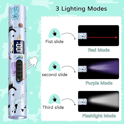 Miniatura 3 de TBTeek Cat Toy, Battery Level Display Screen, Rechargeable, 5 Funny Patterns, Interactive Kitten Pet Dog Chase Light Cat Toy for Playing Exercise1