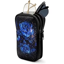 HUIACONG Double Eyeglass Cases for Women, Soft Neoprene 2 Pairs Glasses Case, Portable Glasses for Travel