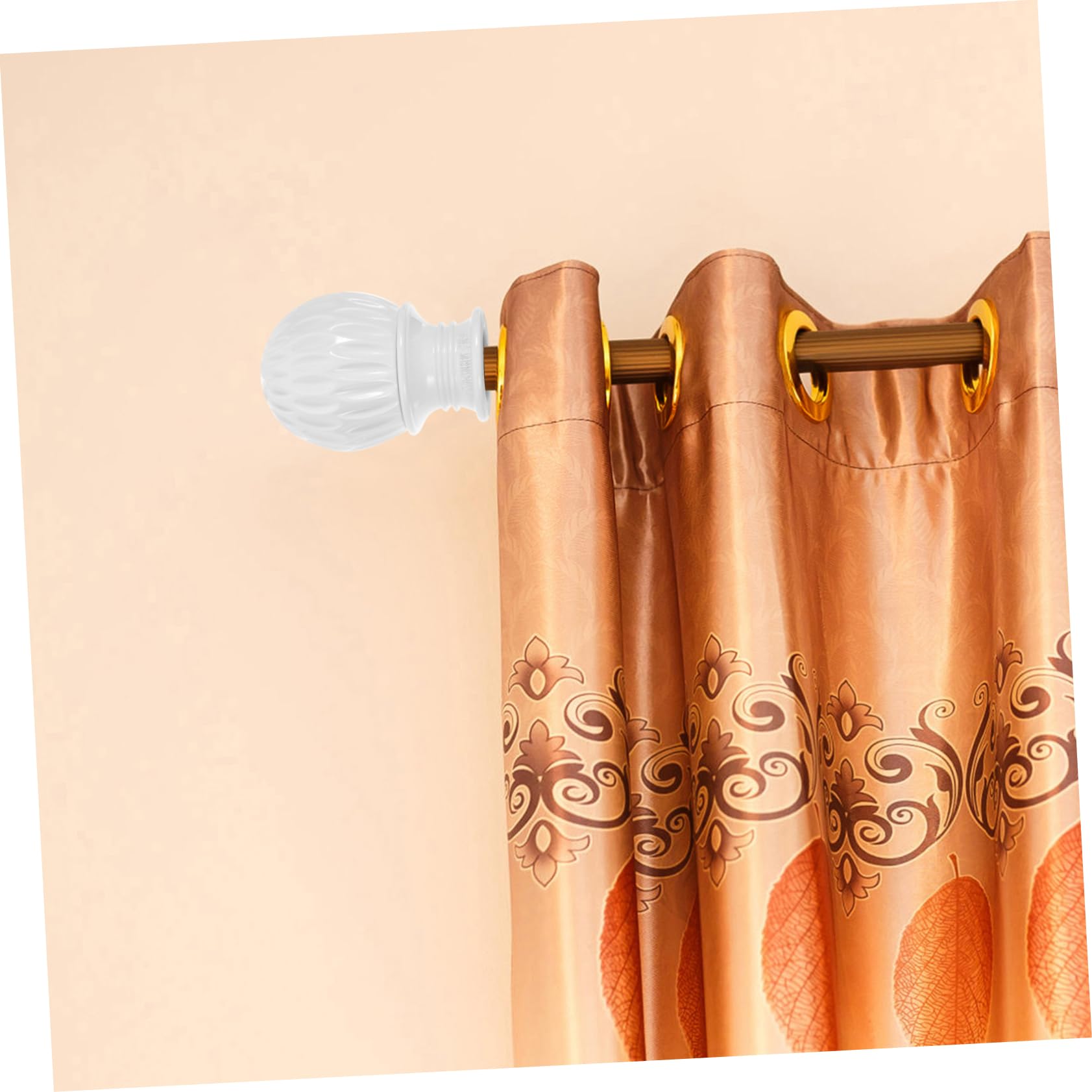 Cabilock 2Pcs Honeycomb Curtain Rod Head Decorative Accessory End Caps for Curtains for Living Bedroom and Dining Easy to Install and Detach
