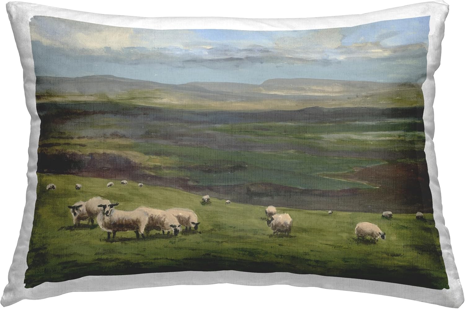 Stupell Industries Sheep in Countryside Design by Michael Willett Throw Pillow, 14 x 20, Green