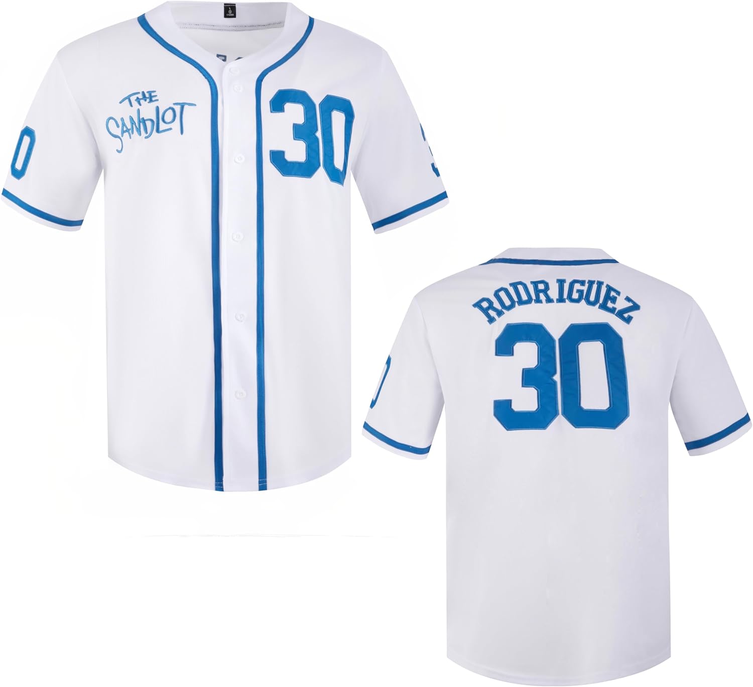 The Sandlot Benny Jersey Men's Baseball Jersey The Jet Rodriguez #30 Movie Stitched 90s Retro Baseball Shirt