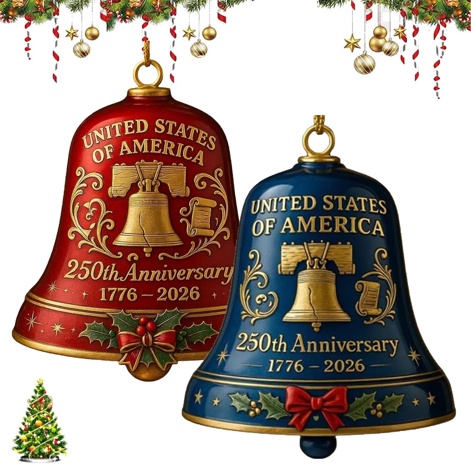 Amazon.com: United States 250th Anniversary Bell Ornament