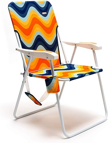 SUNNYFEEL Silla de playa plegable alta y ligera para adultos, silla de arena portátil para adultos, resistente 300 libras con portavasos, sillas