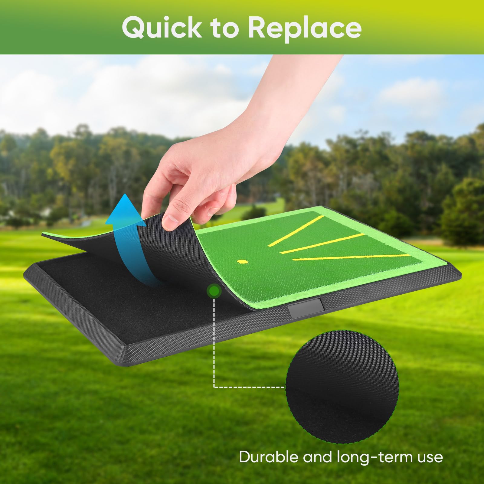 WildFun Golfschaukelmatte, 30,5 x 43,2 cm, breiter Pitchgabelschwungweg für Golf-Training, Indoor-Übung