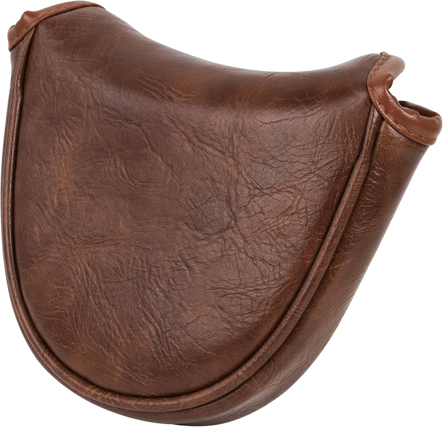 Big Teeth Golf Mallet Putter Cover Headcover Club Protector Magnetic Closure for Scotty Cameron Taylormade Odyssey 2 Ball Club Retro Brown Color