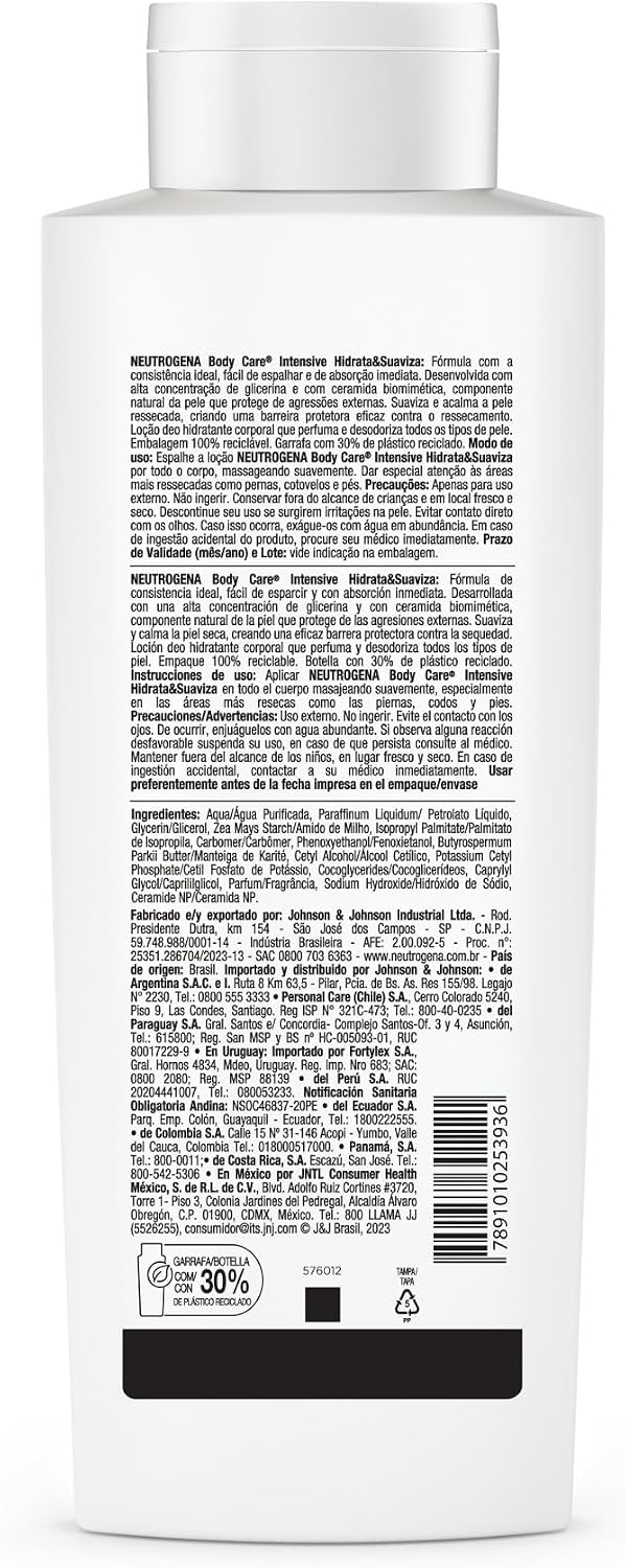 Neutrogena Hidratante Corporal Body Care Intensive Hidrata & Suaviza, 400ml