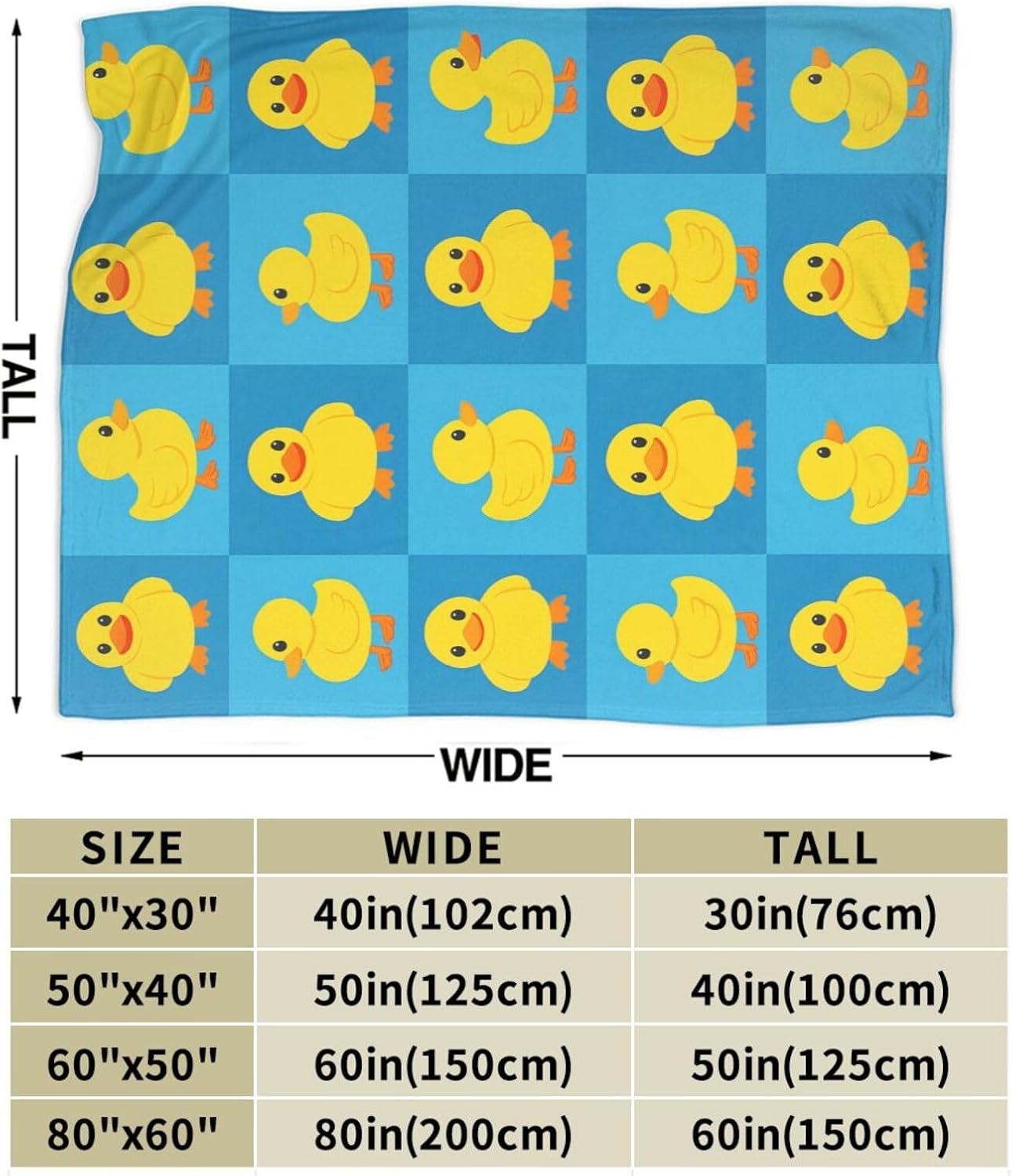 Duck Blanket Super Soft Warm Fluffy Fleece Flannel Animal Throw Blanket Cozy Fuzzy Plush Stuff Bedding Blankets Gifts for Women Kids Boys Girls Adults 50"X40" - Image 8