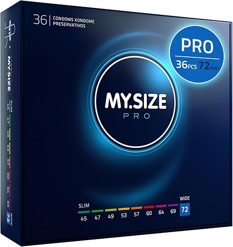 MY.SIZE PRO 36 Préservatifs ÉLITE, taille 8, 72 mm, XXXXL - Latex Vytex de haute