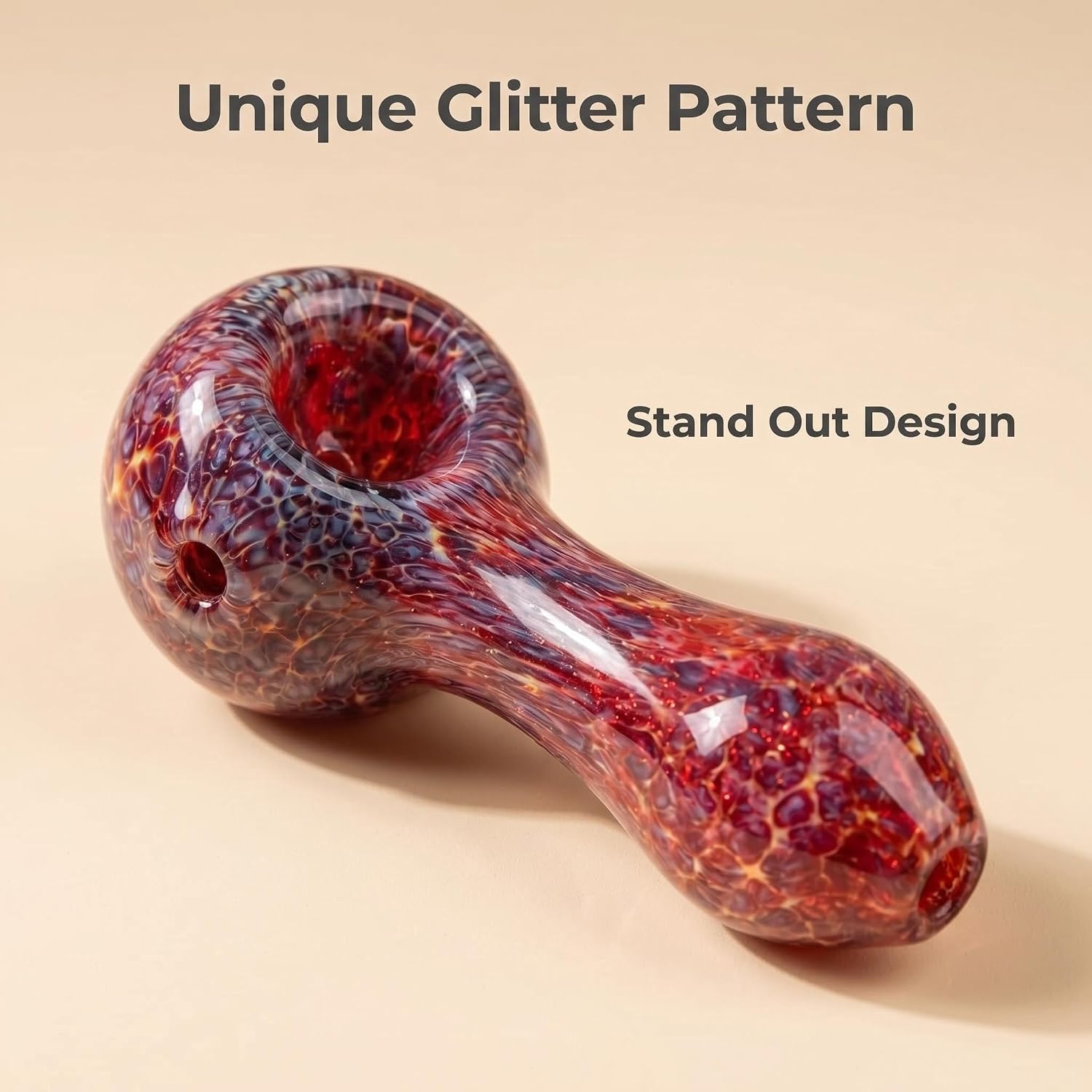 4.5" Red Gorgeous Tobacco Pipe Set, Collectible Smoking Pipe with Cleaner Tamper Tool Black Carrying Case, Complete Pipe Accessories Kit
