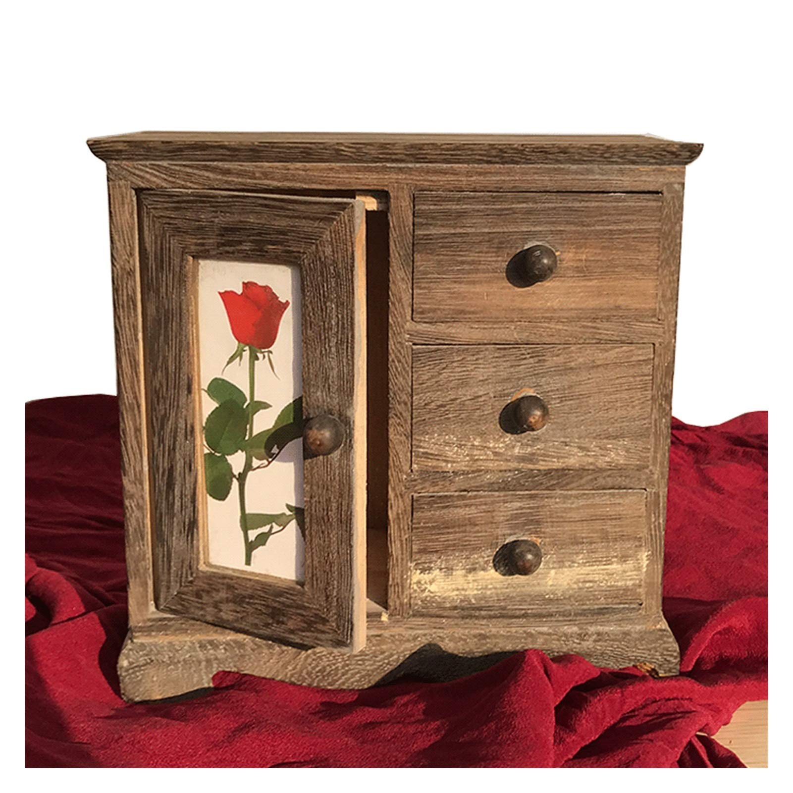Pudełka biżuterii drewniane pudełko biżuterii z 3 szufladami Sycamore drewniana organizator biżuterii pudełko retro w trudnej sytuacji biżuteria do randek do magazynowania organizator biżuterii