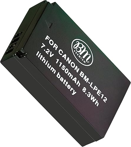 BM Premium Batería LP-E12 para cámaras digitales Canon EOS-M, EOS M2, EOS M10, EOS M50, EOS M50 Mark II, EOS M100, EOS M200, SX70 HS, Rebel SL1