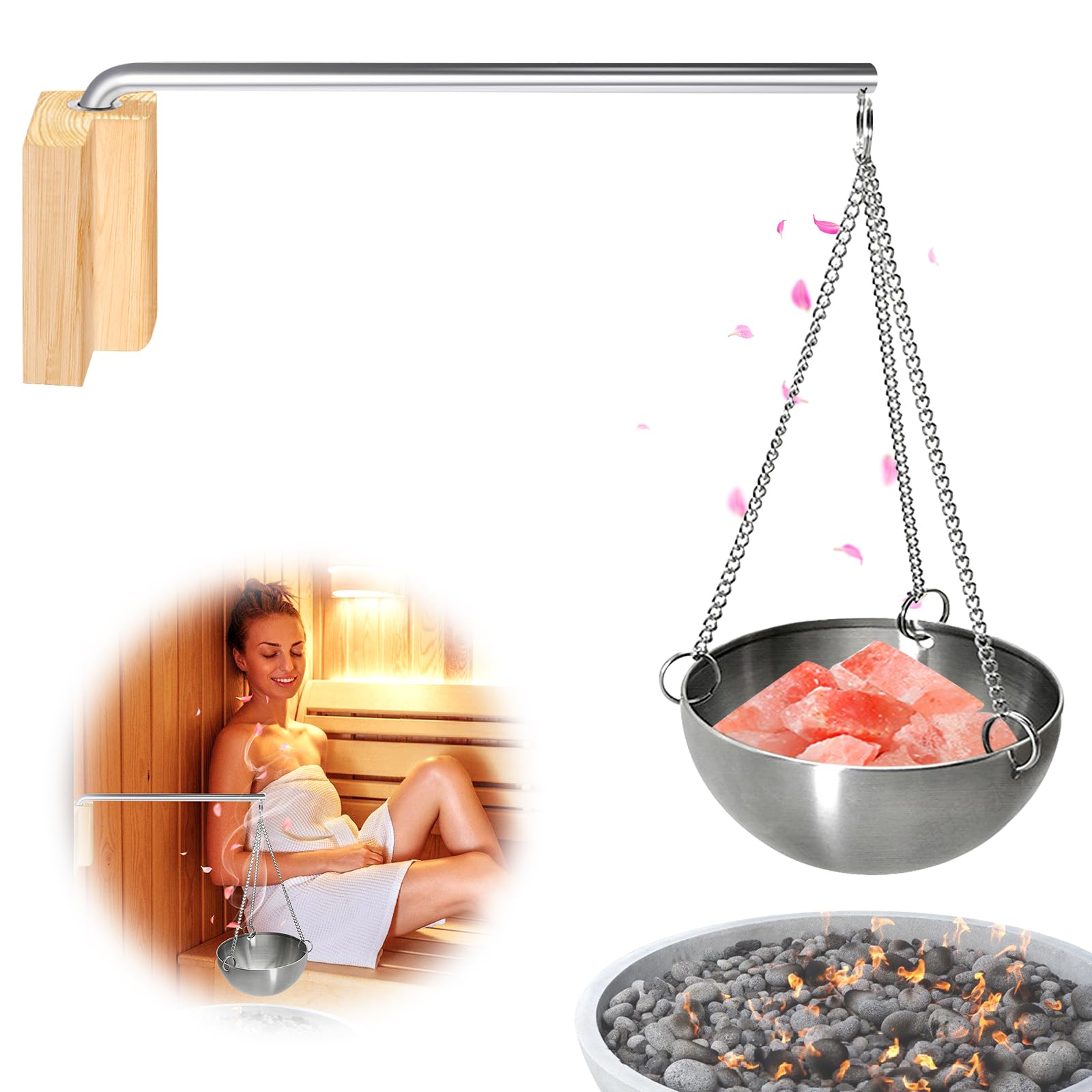 Bol D'arôme Sauna Acier Inoxydable, Sauna Aroma Bowl