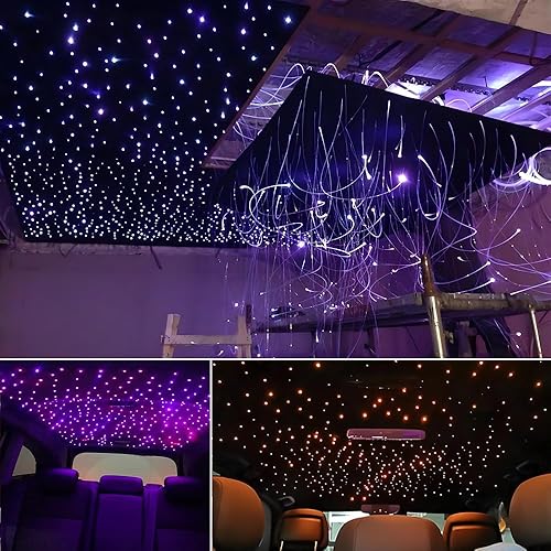 Miniatura 6 de AKEPO Luces de fibra óptica parpadeantes RGBW de 16 W con música + control de aplicación Kit de luz de techo estrella para automóvil y hogar,