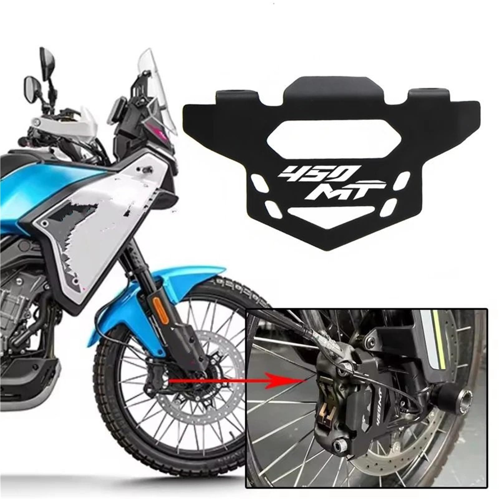 osłona przeciwpyłowa widelca Pasuje do CFMOTO MOTO MT450 450CLC motocykl przedni zacisk hamulcowy osłona zbiornika płynu(NO LOGO)