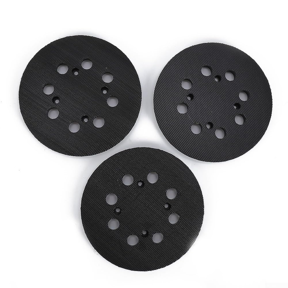 Platorello abrasivo per levigatrice orbitale a 8 fori, 125 mm, 125 mm, compatibile con DWE6423/6421/DCW210B, N329079, ricambio in plastica
