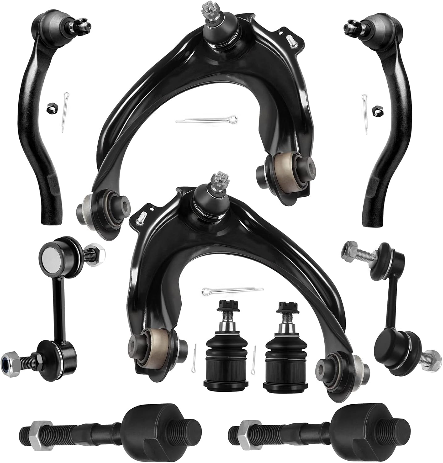 SCITOO 10pcs Front Suspension Kit Upper Control Arm And Ball Joint Sway Bar Link Inner Outer Tie Rod End Fit 2003-2007 For Honda for Accord 2004-2008 For Acura TSX