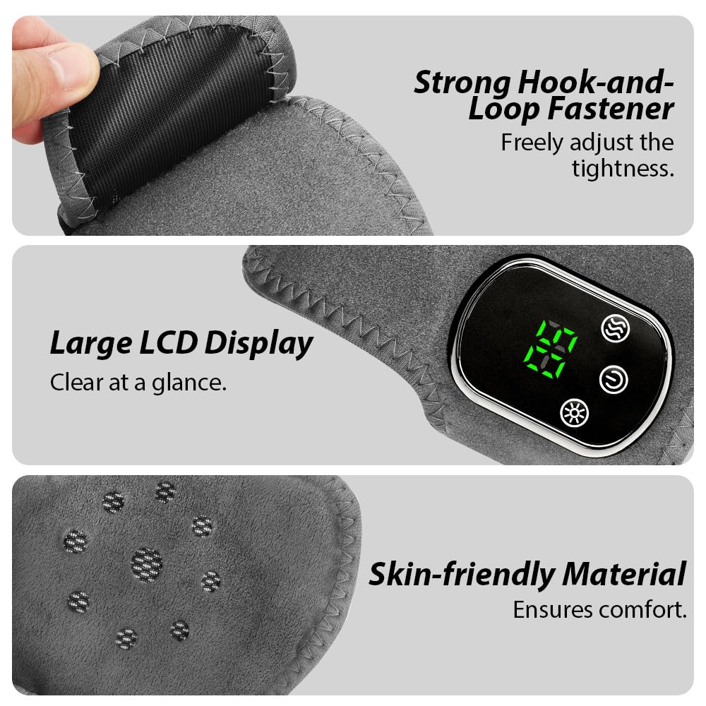 Vicloon Masajeadores Eléctricos para Pies, Masajeador para Tobillos, con 3 Modos de Vibración et 5 Niveles de Calor, para Aliviar el Dolor de Tobillo, para Diabéticos y Personas Activas