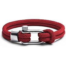 Elegatto Alchor Platinum Rope Bracelet for Men | Premium Nylon Marine Cord with Silver Polished Stainless Steel Shackle Closure | Waterproof and Fade-Resistant | Mens Designer Bracelets