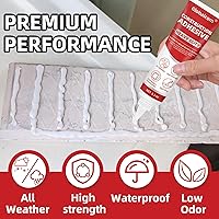 Vista 6 de Globalcom Adhesivo para construcción resistente, adhesivo para pisos de baldosas, piedra, mármol, granito y madera, para rellenar huecos e