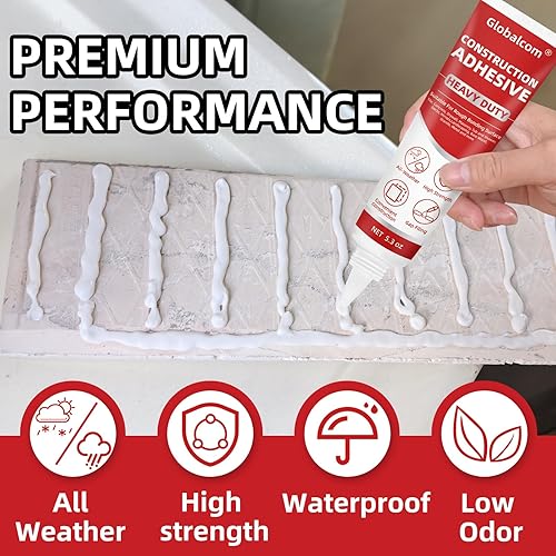Miniatura 6 de Globalcom Adhesivo para construcción resistente, adhesivo para pisos de baldosas, piedra, mármol, granito y madera, para rellenar huecos e