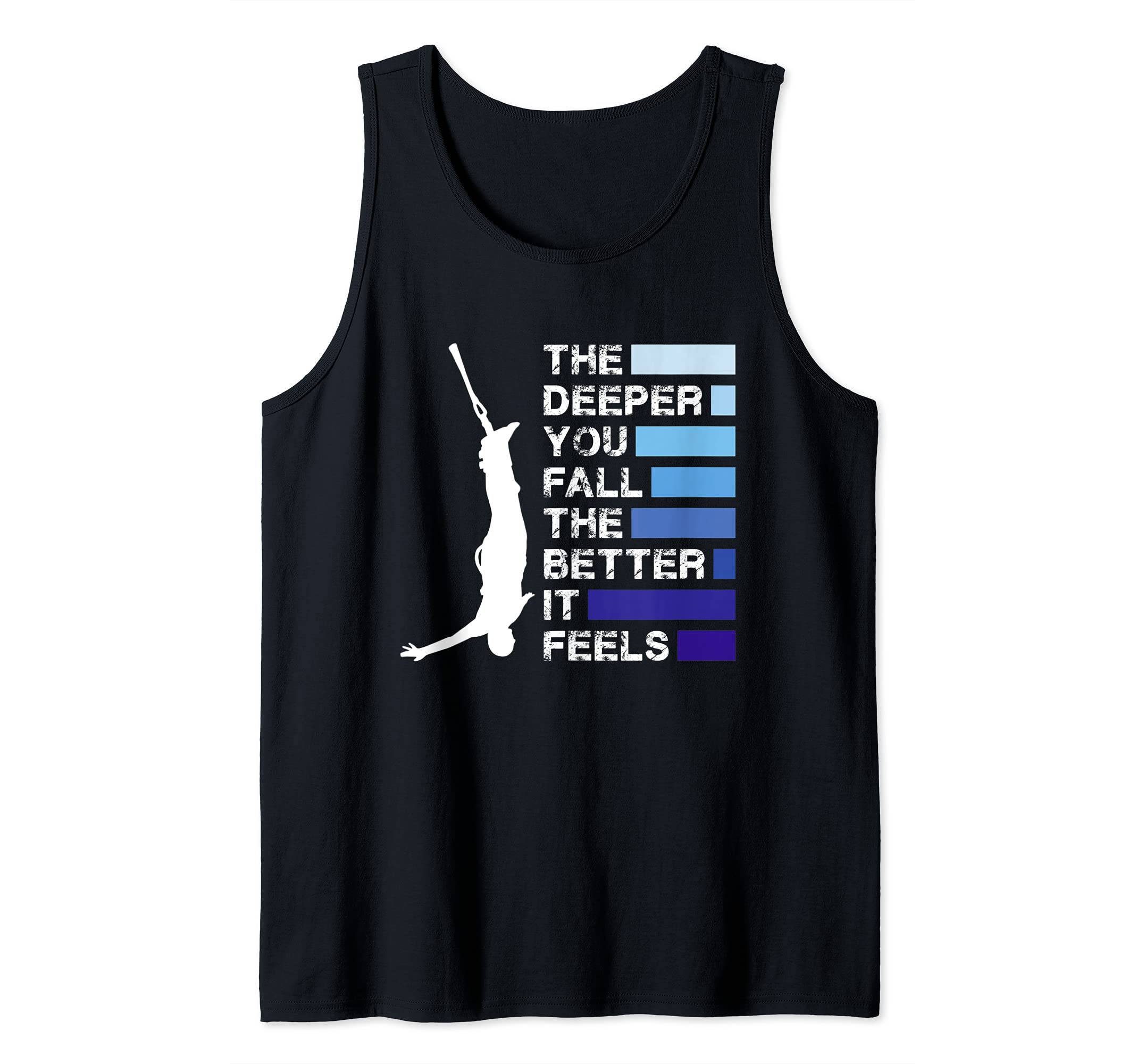 Bungee Jumping The Deeper You Fall Extreme Bungee Jumper Tank Top, Black, S