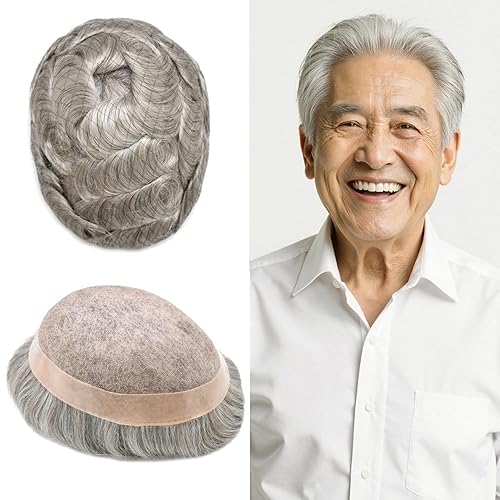 Miniatura 92 de Mens Toupee Hair Piece For Men Fine Mono Men Hair System Toupee For Men Hair Piece Real Human Hair System For Men Protesis Capilar Para Hombre 6x9