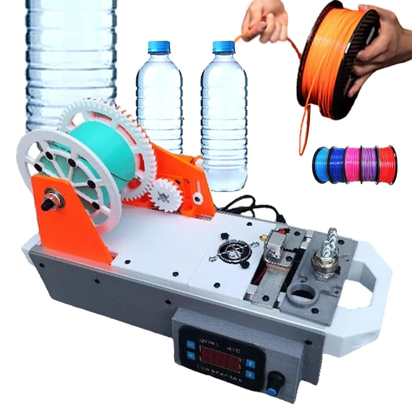 3D-Drucker-Extruder Filament-Maschine, Recycling-Gerät für PET-Plastikflaschen, 300℃ Max-Temperatur & Einstellbare Geschwindigkeit, ideal für Bildung & Anfänger Multi