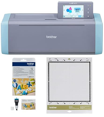 Brother ScanNCut SDX125E Electronic DIY Cutting Machine with Scanner, Plus Rotary Auto Blade Kit and Fabric Mat