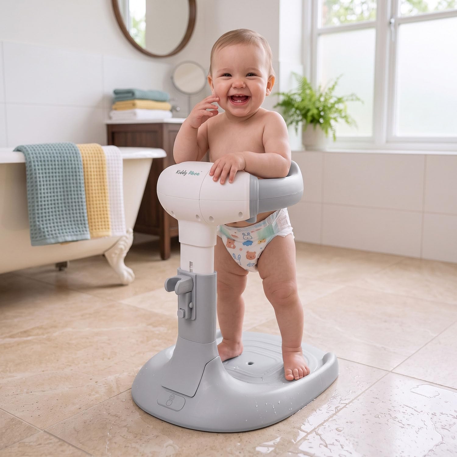 KiddyMoon Support de Bain pour Bébé Hauteur Réglables Antidérapante