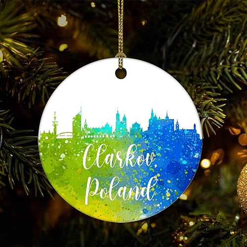 Vista 33 de Two-Side Printed Netherlands-Rotterdam Ceramic Christmas Ornament, Novelty for Family Friends Kids, Colorful City Painting Christmas Keepsake