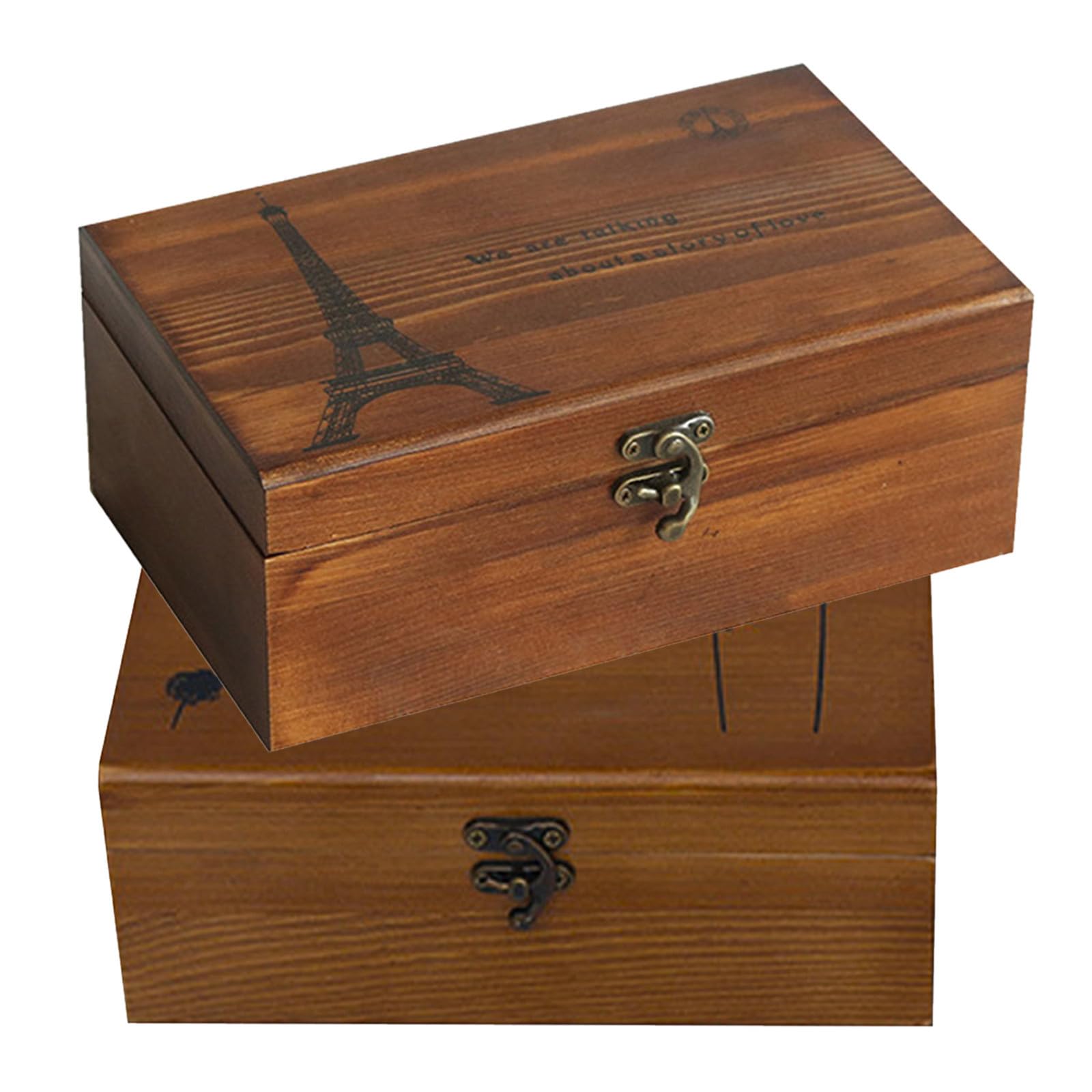 iplusmile Caja de Costura Vintage de Madera para Viaje, Portátil Cierre Seguro, 2piezas con Compartimentos Múltiples para Hilos y Agujas, Diseño Retro Ligero