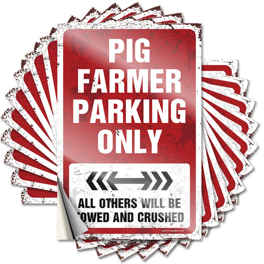 Quote Bathroom Sets Waterproof Vinyl Sticker | Pig Farmer Parking Only Vintage Fun for Motorcycle DIY Projects(8X12CM)