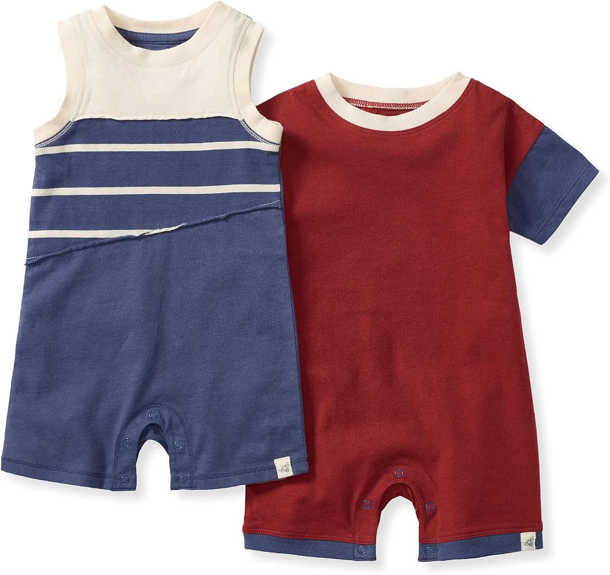 Mamelucos de manga corta para bebés, conjunto de una pieza de bata y canastilla 100% algodón orgánico