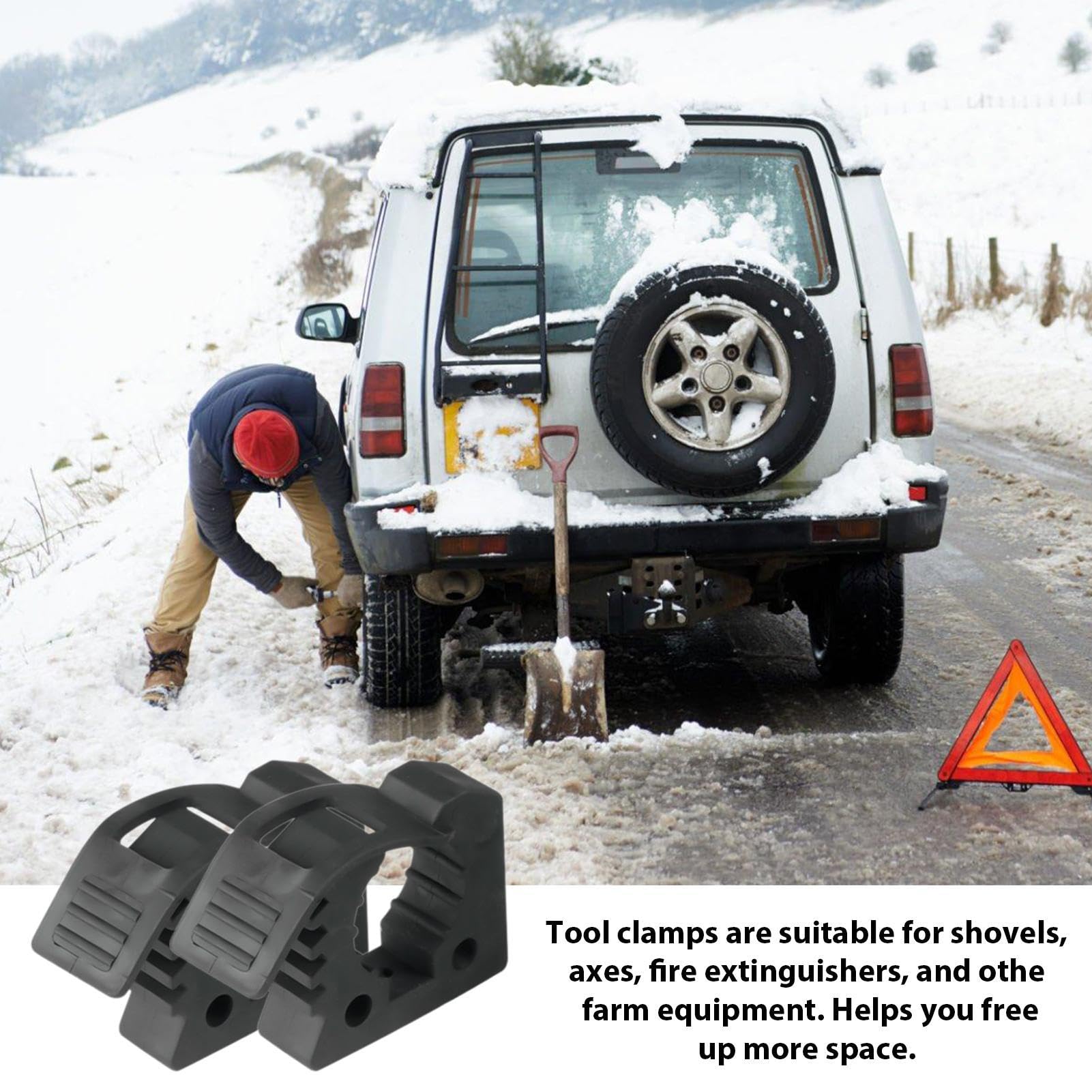 Schophouder voor vrachtwagens, offroad-schephouder, rubberen klemhouder, verstelbare brandblusserhouder van rubber, schephouder, rubberen klemgreep, montageset