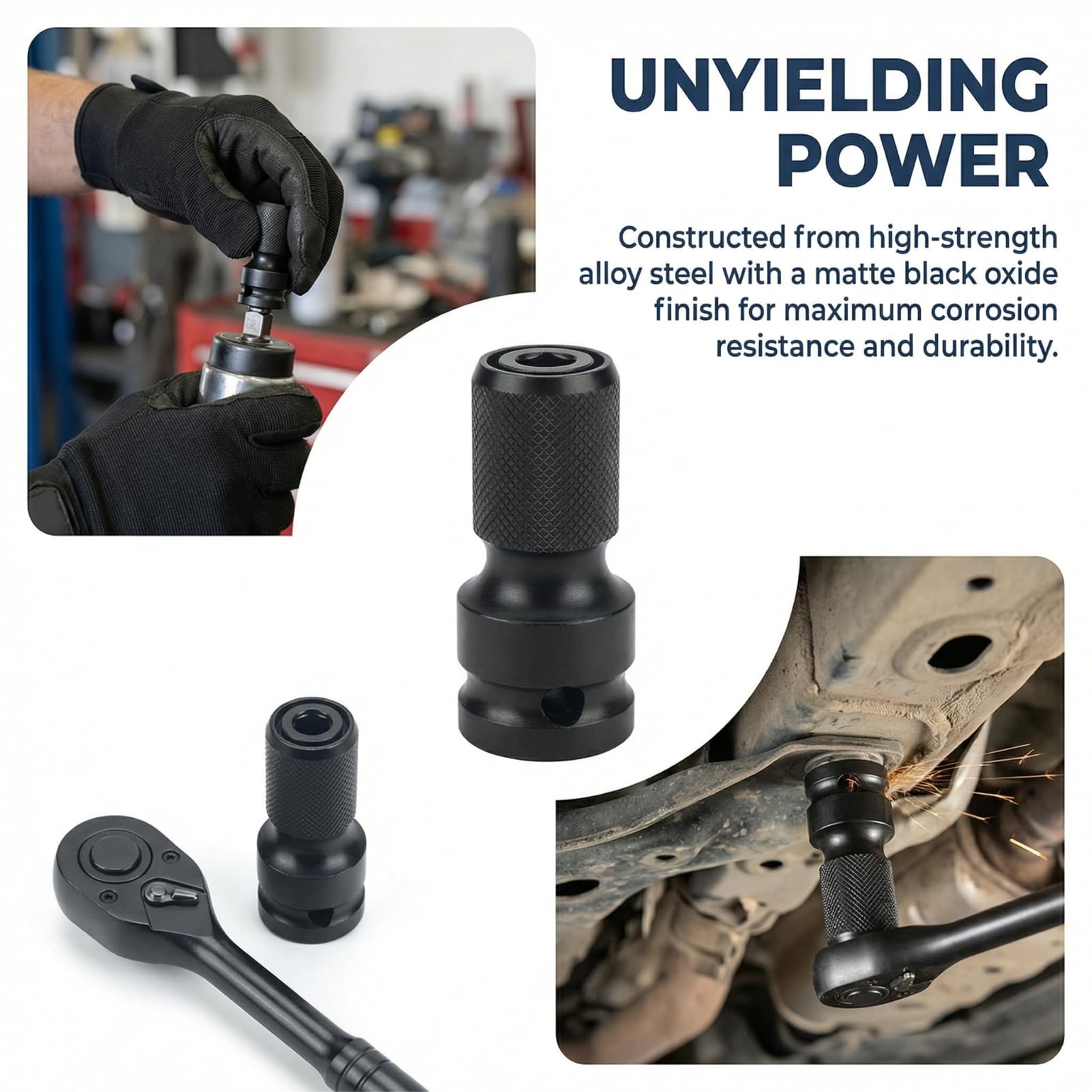 2 PCS 1/2" Square Drive to 1/4" Hex Socket Adapter for Impact & Air Wrench — Amazon image 4