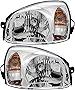Gold Shrine For Hyundai Santa Fe Headlights Lamps Set 2003 2004 2005 2006 Halogen Driver and Passenger Side