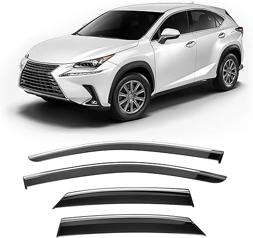 Deflectores de visera de ventana, protector de lluvia extra duradero, compatible con Lexus NX200T NX300 NX300 NX300H 2022 2023, viseras laterales