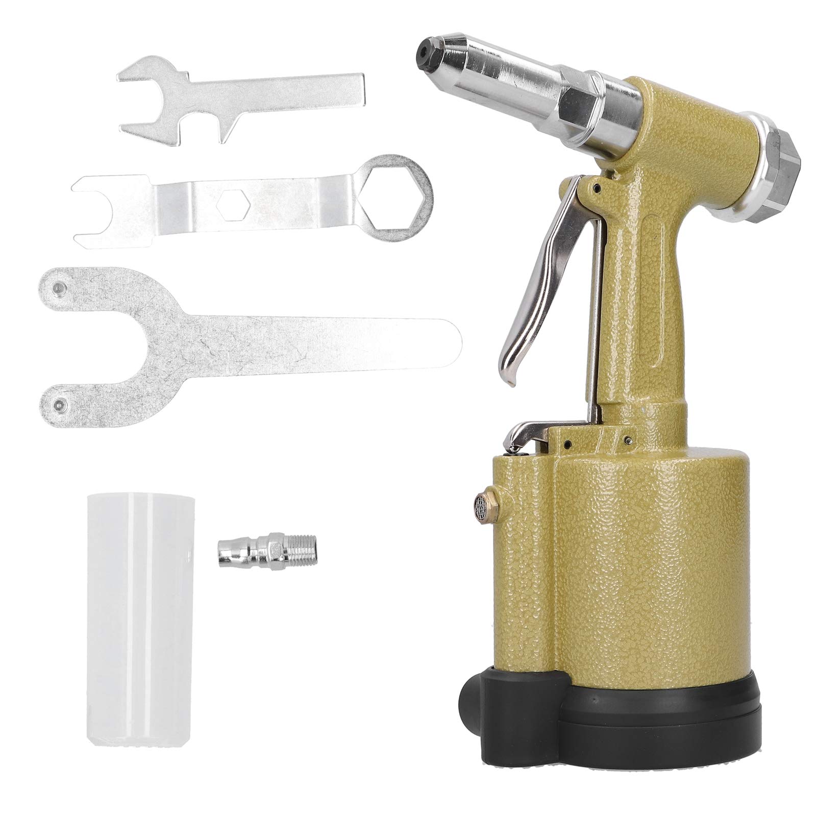 Ejoyous Hydrauliczny Pneumatyczny Pistolet do Nitowania Nitownica Pneumatyczna z Aluminium Lotniczego z 3 ściągaczami Szczękowymi Skok 20 Mm 0,5 do 0,7 MPA Nitów Stalowych z Aluminium Warsztat (styl