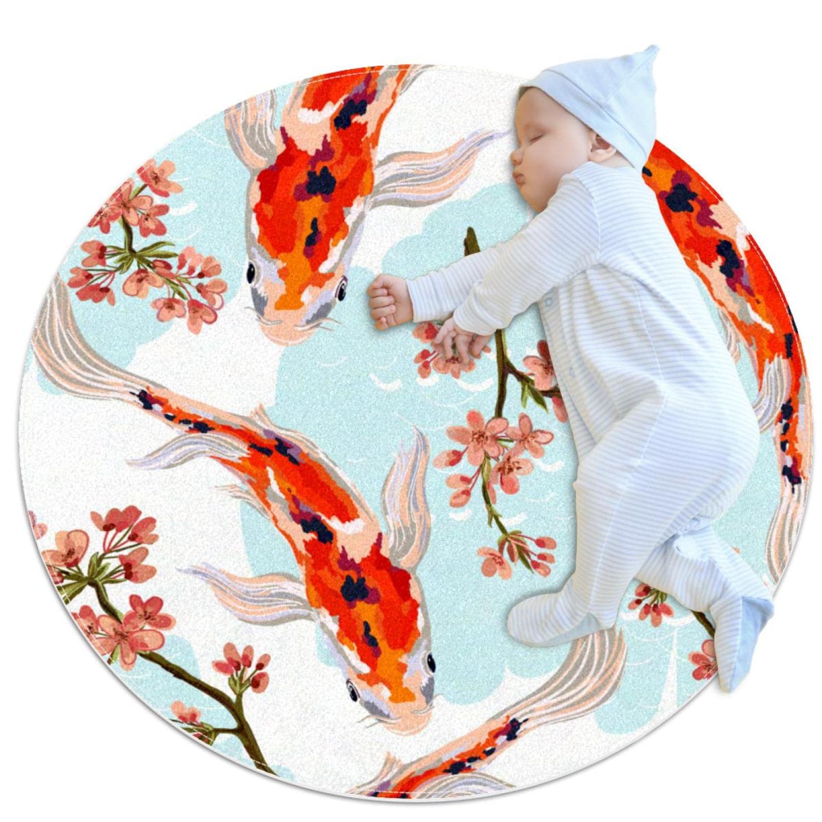 Alfombra para zona de juegos infantil: diseño de cerezo en flor para niños y niñas