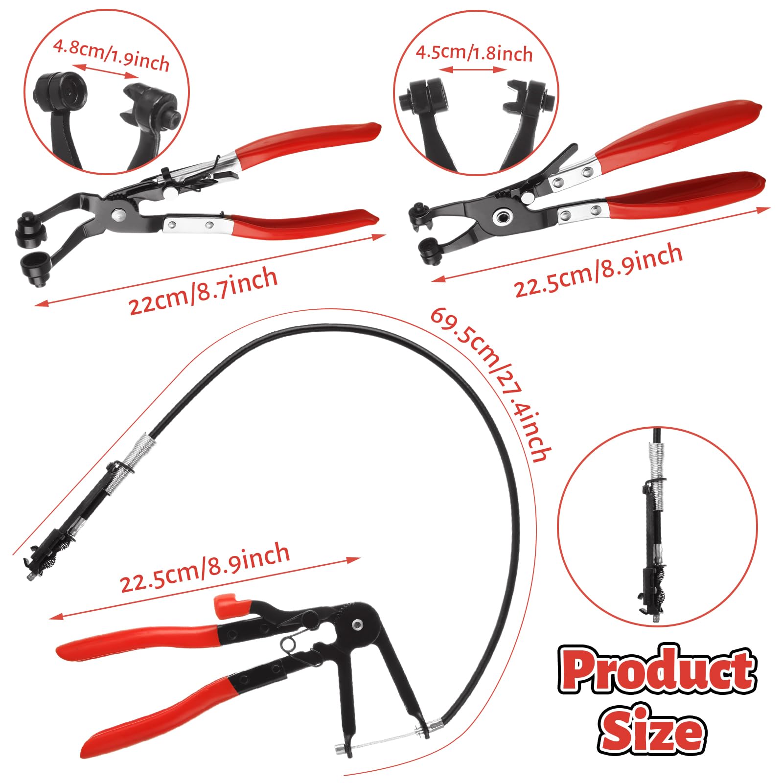 SHUESS 3 PCS Hose Clamp Pliers Kit Includes 27