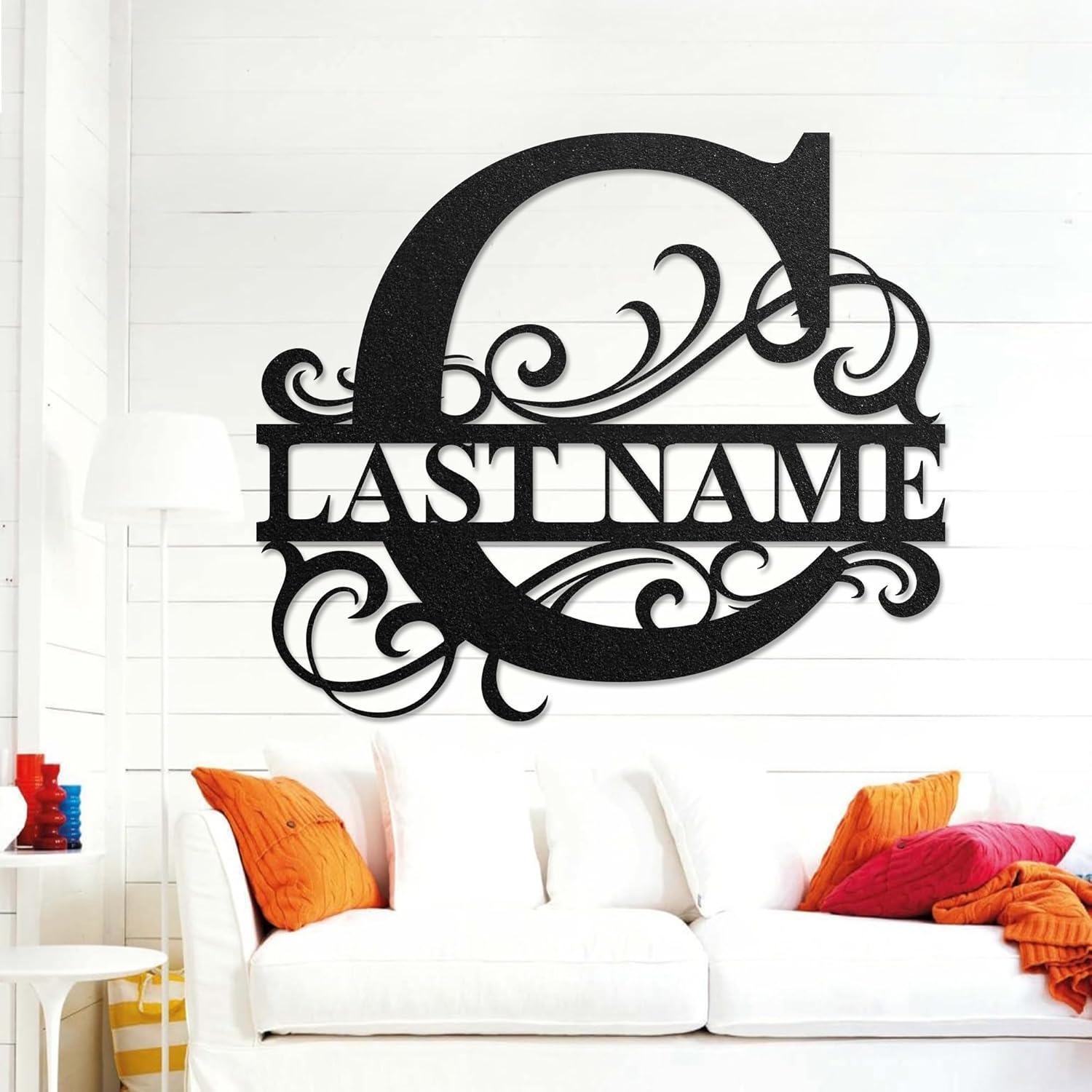 LULLBABYMALL Custom Metal Signs - Last Name Sign, Split Letter Monogram, Letter C, Family Name Wall Art, Outdoor Metal Signs, Personalized Wedding Gift